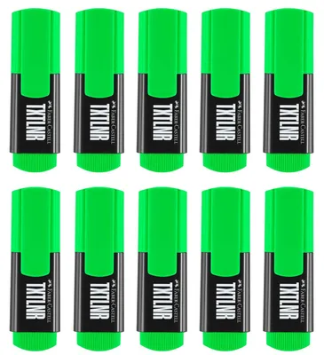 Obrázok produktu pre Faber-Castell – Sada zvýrazňovačov TXTLNR, 10 kusov, neonová zelená