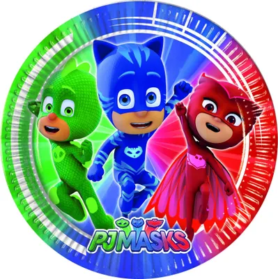 Image de PJ Masks Héros du pyjama 8 grandes assiettes