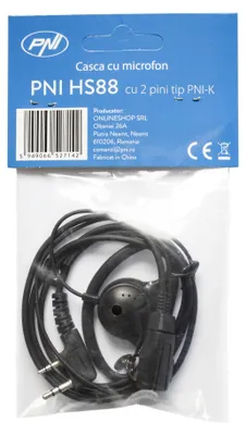 Imagen del producto de Auriculares con micrófono PNI HS88 y conector PNI-K de 2 pines