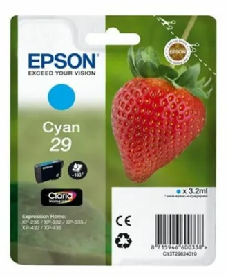 Produktbild von Epson Strawberry Singlepack Cyan 29 Claria Home Ink, Cyan, 3,2 ml, 1 Stück(e), 180 Seiten