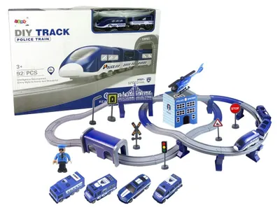 Obrázek produktu pro Sada Městečko Policie Vlak Modrá 203 km/