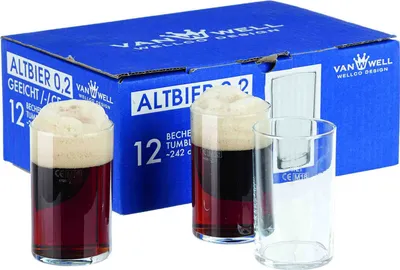 Produktbild von Gerd van Well Altbier szklanka do piwa 200 ml z linią napełniania 12 sztuk