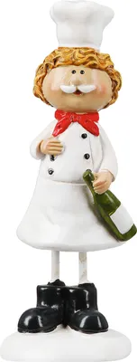Immagine prodotto di Gilde Figur, Koch, "Sternekoch", Kunstharz, weiß, VE 6, 2 Stück wie abgebildet, L. 5 cm, B. 5 cm, H. 13 cm 51513