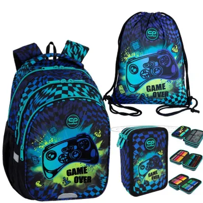 Produktbild von CoolPack Schulrucksack Set 3-teilig 21L für Jungen Rucksack Federmäppchen Sportbeutel GAME PADS