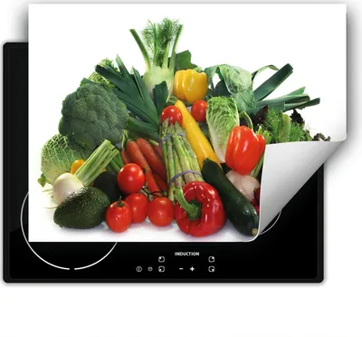 Produktbild von DarHaus Herdabdeckplatte 80x52 cm Anti Rutsch Matte Aufrollbar, Gemüse