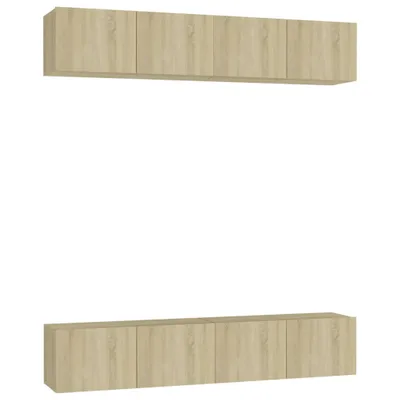 Immagine prodotto di Mobili TV 4 pezzi rovere Sonoma 80x30x30 cm materiale a base di legno