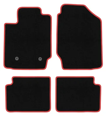 Produktbild von Fußmatten Automatten Velours Schwarz/Rot für Toyota Matrix 2002-2010 Set 4-tlg