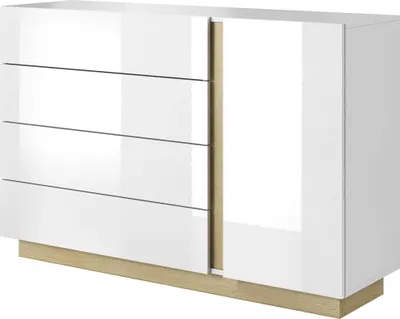 Produktbild von FURNLUX Anrichte Arkade Weiss 139cm / Hauptfarbe: Weiß / Abmessungen: 139 x 91 x 40 cm