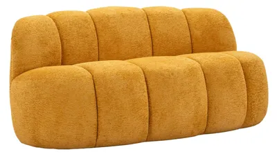 Image de Canapé 2 places en tissu bouclé moutarde cm 145x80x69
