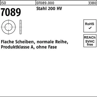 Produktbild von Unterlegscheibe ISO 7089 o.Fase 5 Stahl 200 HV