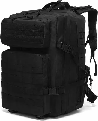 Produktbild von Taktischer Rucksack – Schwarz – Größe L – Wasserdicht – Für Outdoor-Aktivitäten
