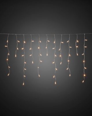 Konstsmide - LED Eisregen Lichtervorhang, 200 warm weiße Dioden, 24V, Außentrafo, transparentes Kabel ; 2742-103