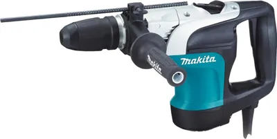A studio shot of a Makita rotary hammer drill against a white background.
