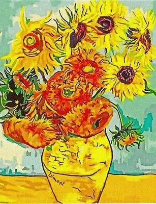Image de Peinture par numéros - Les Tournesols de Van Gogh 40 x 50 - Ideyka