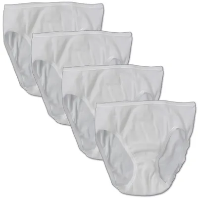 Produktbild von HERMKO 2130 4er Pack Mädchen Slip aus 100% Baumwolle, Farbe:weiß, Größe:176