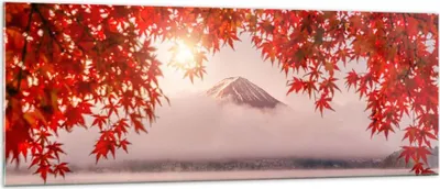 Produktbild von Bilder auf glas - Vulkan See - 140x50cm - Glasbilder - Wandbilder - Bilder - Kunstdruck - zum Aufhängen bereit - Wanddekoration aus Glas - Glas Bilder - Wandbild auf Glas - Einteilig - GAB140x50-4107