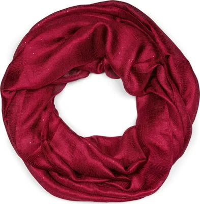 Produktbild von styleBREAKER Damen Loop Schal leicht und seidig mit Glitzer in Unifarben, Schlauchschal, Tuch 01016214