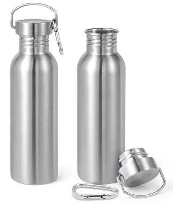 Immagine prodotto di Confezione da 2 bottiglie d'acqua in acciaio inossidabile da 750 ml, con maniglia