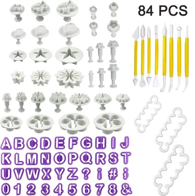 Produktbild von Kuchenwerkzeuge Blumenfondant Kuchen Dekorationsset Keksform Zuckerguss Kolben Fondant Federprägeform Schneidwerkzeug