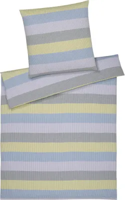 Produktbild von elegante Halbleinen-Bettwäsche-Garnitur Glee Farbe Sonne Größe 155x220+80x80cm