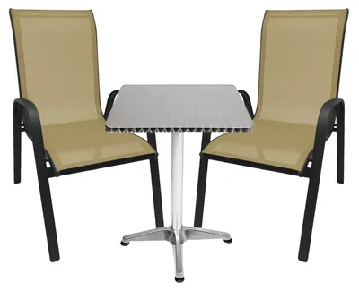 Produktbild von Bistro Sitzgarnitur Bistrogarnitur 3-teilig Anthrazit/Beige