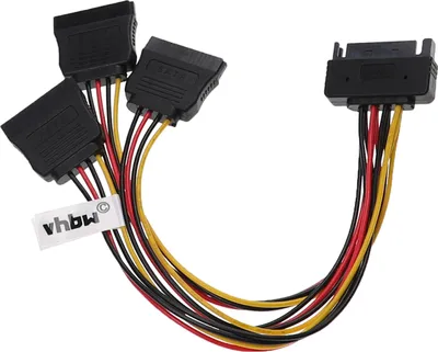 Produktbild von vhbw SATA Stromkabel auf 3x SATA Buchse für Festplatte, Netzteil - 9,7 cm