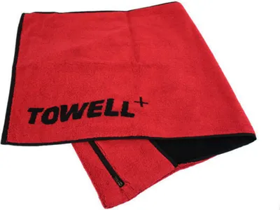 Produktbild von Stryve | Towell + Sporthandtuch | 40x90cm | integrierter Tasche | Rot Schwarz | 100% Baumwolle | ideal für Fitnessstudio & Outdoor-Aktivitäten