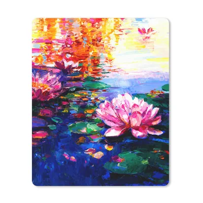 Produktbild von MuchoWow® Mauspad Mousepad Gemälde - Öl - Seerose - Wasser 19x23 cm - Mousepads - Maus Mat - Pad - Mausunterlage - Mauspads - Spielen