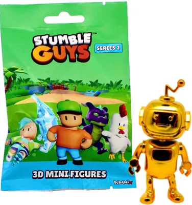 Produktbild von Stumble Guys 3D Sammelfiguren Serie 2 - Figur 26. Golden Robo (Chrome)