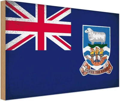 Produktbild von vianmo Holzschild 20x30 cm FalklanSteckanschlussln Vintage Flagge Fahne Wappen