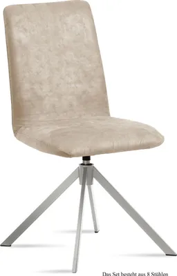 Produktbild von Esszimmerstuhl drehbar (8er-Set) Dozene 47x92x60 Edelstahl/Natur