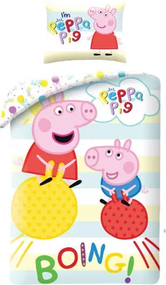 Productafbeelding van Peppa Pig Dekbedovertrek Boing 140 x 200 cm katoen