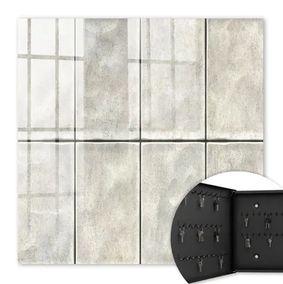 Produktbild von Metall Schlüsselkasten 30 x 30 cm - schwarzer Schlüsselschrank zur Wandmontage - wandhängende Schlüsselbox mit Tür - nach links öffnend - Schlüsselaufbewahrung für Flur - Büro - Arbeitszimmer - Werkstatt - Garage - Moderne Eleganz