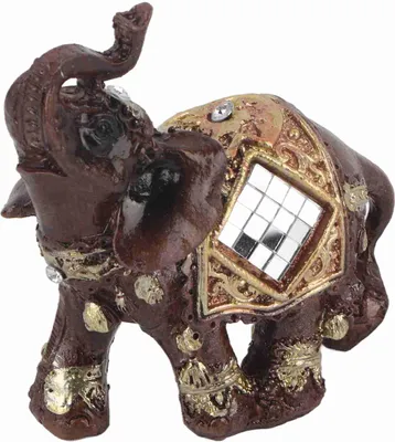 Produktbild von Glück bringende Feng Shui Holzmaserung Elefantenstatue Skulptur Wohlstandsfigur Geschenk Wohnaccessoire (S)
