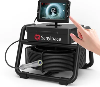 Image de Caméra d'inspection pour canalisations, endoscope, 20 mètres, caméra d'inspection HD 1080p avec écran de 5 pouces, caméra pour canalisations avec fonction d'enregistrement (DVR), étanche IP68, 10