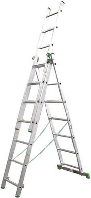 Obrázok produktu pre Al rebrík, 3 x 9 priečok, 2,58 m, 5,69 m, schodisko, ALVE 7809