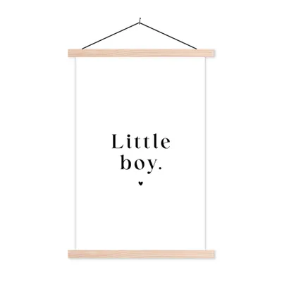 Produktbild von MuchoWow® Textilposter Kinder - Sprichwörter - Kleiner Junge - Zitate - Jungen 120x180 cm mit holzfarbenen Rahmen - Textil-Plakat