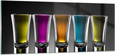 Produktbild von Bilder auf glas - Gläser Alkohol trinken Saft - 100x40cm - Glasbilder - Wandbilder - Kunstdruck - zum Aufhängen bereit - Wanddekoration aus Glas - Glas Bilder - Wandbild auf Glas - GAB100x40-2194