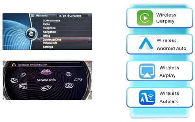 Image de Décodeur CarPlay et Android Auto, fonctionnalité sans fil, installation facile, système CIC