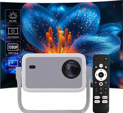 Produktbild von Led Projektor 360° Drehbar Full Hd Android 13 Autofocus Netflix Wifi