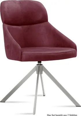 Produktbild von Esszimmerstuhl drehbar (2er-Set) Deeanne 52x82x63 Edelstahl/Marsala