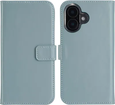 Produktbild von Selencia Echtleder Klapphülle iPhone 16 - Air Blue