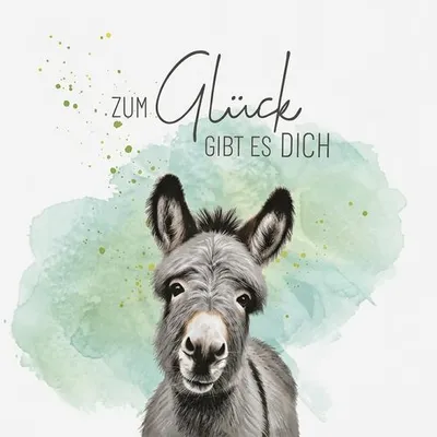 Produktbild von 20 Servietten Esel - Zum Glück 33x33cm
