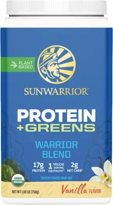 Produktbild von Sunwarrior Warrior Blend + Greens Organic (750g) Chocolate - Eiweiße - Veganes Eiweiß