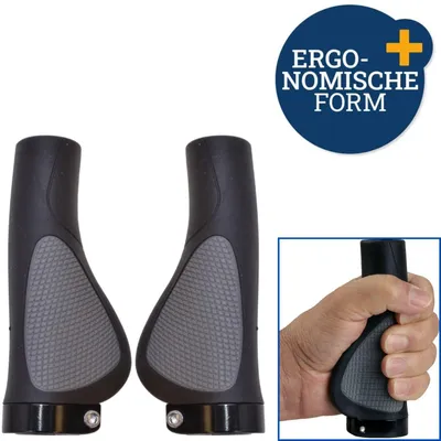 Produktbild von Set Fahrradgriffe Ergo-Grip Antirutsch 130mm Schwarz