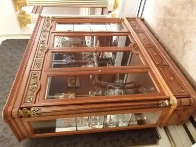 Produktbild von XXL Luxus Schaufenster Vitrine Vitrinen Glas Schrank Barock Rokoko Antik Stil