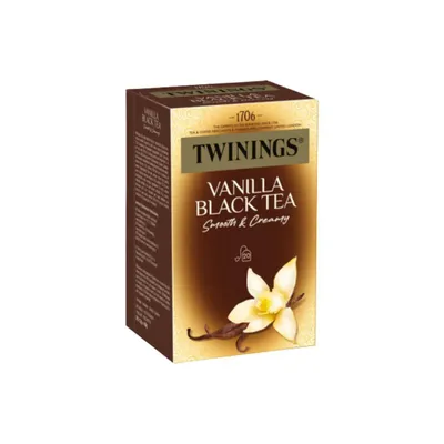 Produktbild von Twinings Vanilla, Schwarztee, 20 Teebeutel im Kuvert, 40g