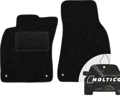 Produktbild von moto-MOLTICO Vorne Fußmatten Auto Velours Autoteppiche Schwarz Automatten Set 2-teilig passend für Audi A6 C6 2004-2006