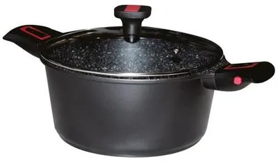 Kochtopf 26 cm mit Glasdeckel, Granit-Keramik, antihaftbeschichtet