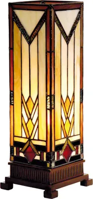 Immagine prodotto di Lampada da tavolo Tiffany Clayre & Eef 12x12x35 cm in vetro beige marrone